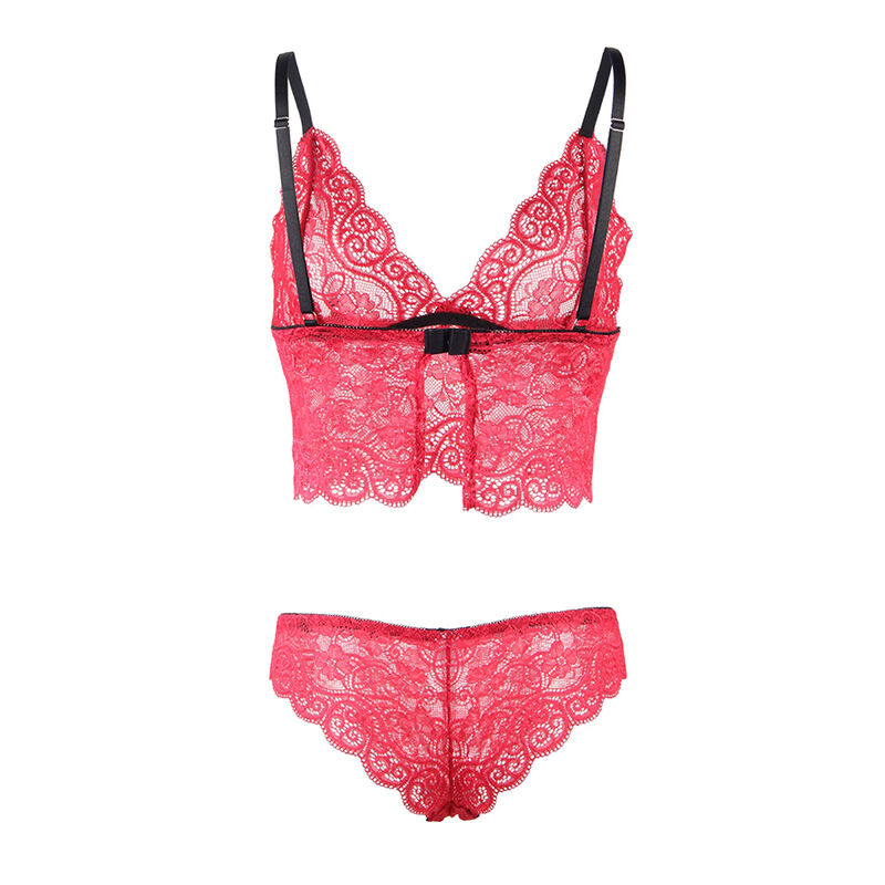 SUBBLIME - 953904 SET 3 PIEZAS ENCAJE Y SATEN ROJO L/XL - Imagen 6