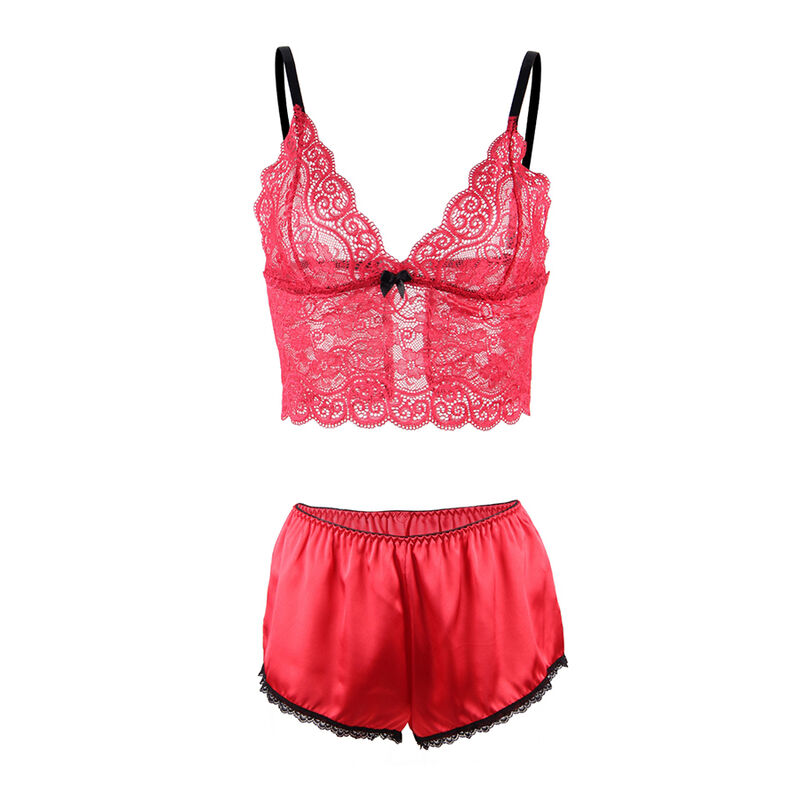 SUBBLIME - 953904 SET 3 PIEZAS ENCAJE Y SATEN ROJO L/XL - Imagen 7