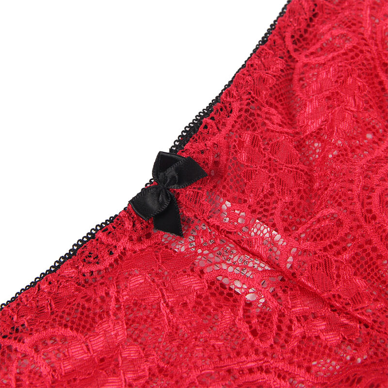 SUBBLIME - 953904 SET 3 PIEZAS ENCAJE Y SATEN ROJO L/XL - Imagen 9