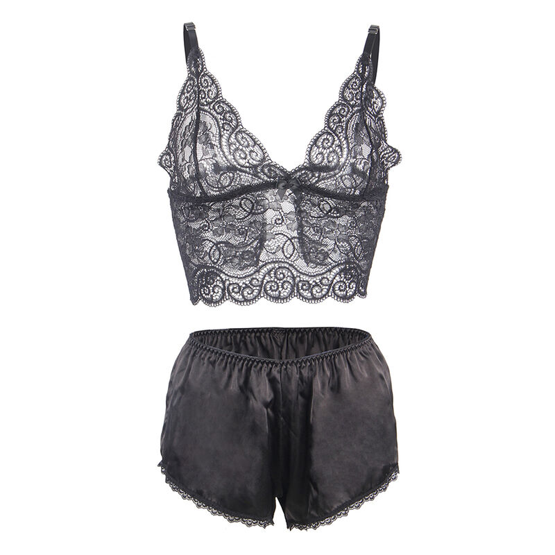 SUBBLIME - 953911 SET 3 PIEZAS ENCAJE Y SATEN NEGRO S/M - Imagen 7
