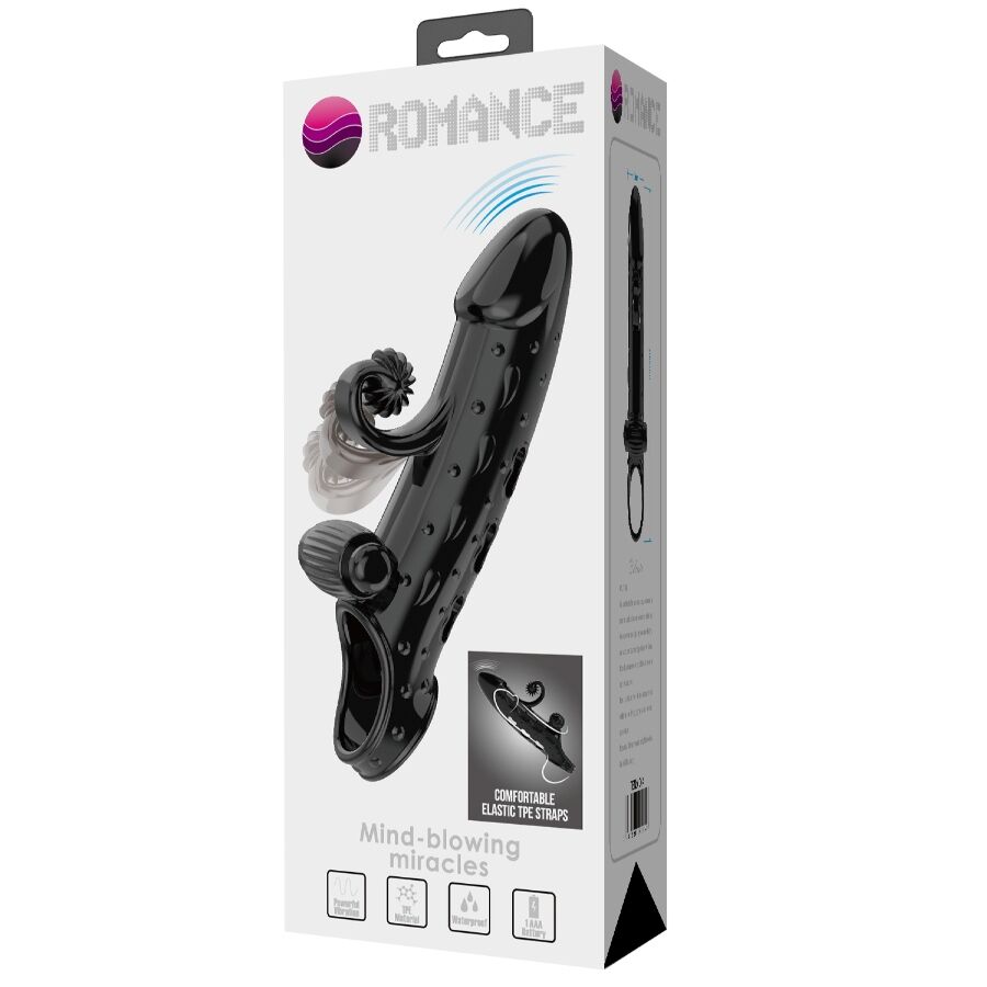 ROMANCE - FUNDA PARA PENE CON VIBRACIÓN NEGRO - Imagen 9