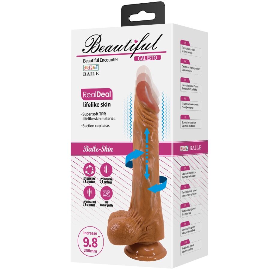 BAILE - CALISTO DILDO REALÍSTICO 25 CM NATURAL - Imagen 7