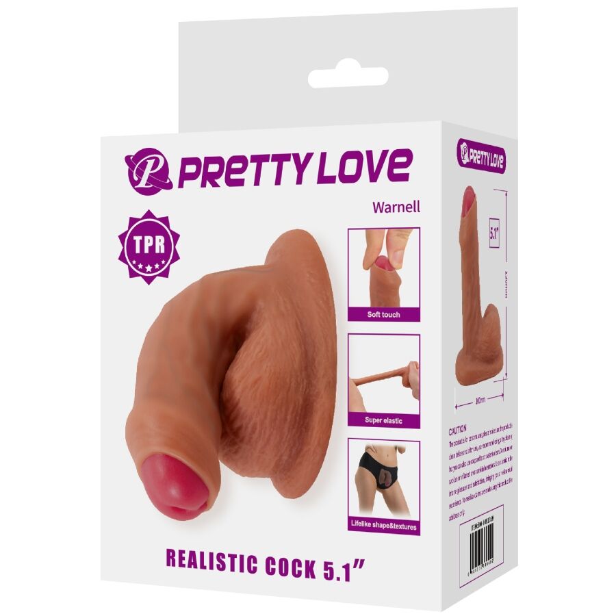 PRETTY LOVE - WARNELL DILDO ULTRA REALÍSTICO Y ELÁSTICO 9.5 CM MULATO - Imagen 8