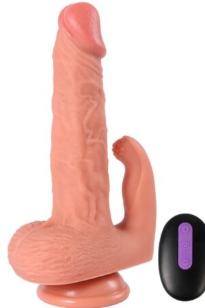 SHEQU - HAYDEN DILDO Y ESTIMULADOR DE CLÍTORIS CON VIBRACIÓN Y CONTROL REMOTO 16 CM