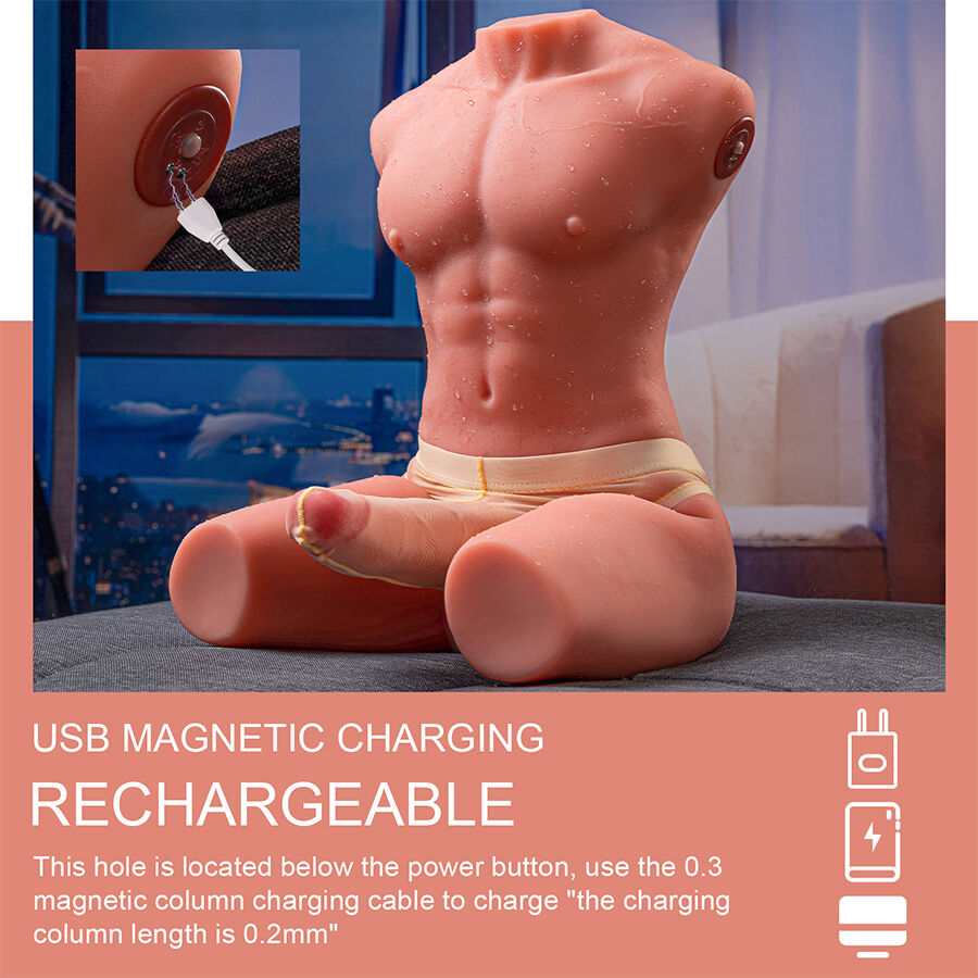 XISE - JASON HALF BODY TORSO REALÍSTICO MASCULINO CON THRUSTING Y VIBRACIÓN 55 CM - Imagen 10