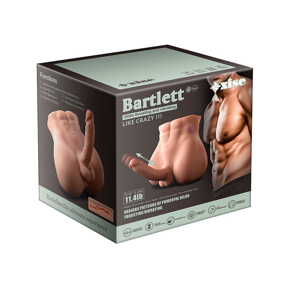 XISE - BERTLETT DILDO ASS MASTURBADOR DILDO Y ANO REALÍSTICO POSICIÓN FRONTAL CON THRUSTING 18 CM - Imagen 10