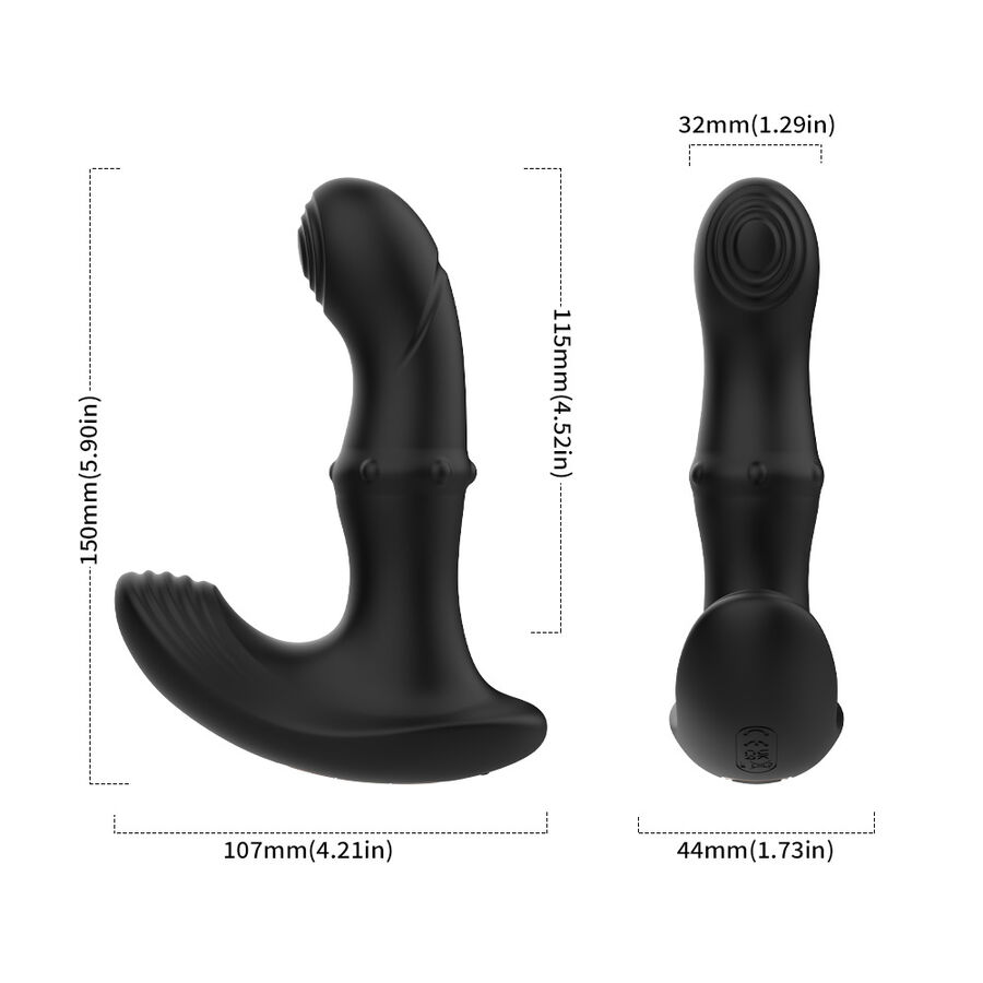 ARMONY - VIBRADOR ANAL PRÓSTATA CONTROL REMOTO NEGRO - Imagen 6