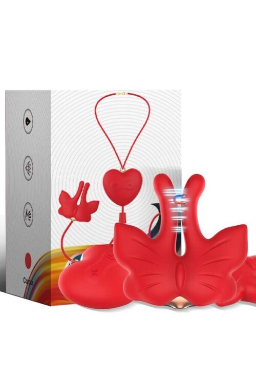 ARMONY – PINZAS PARA PEZONES MAGNÉTICA CON VIBRACIÓN FORMA MARIPOSA ROJO