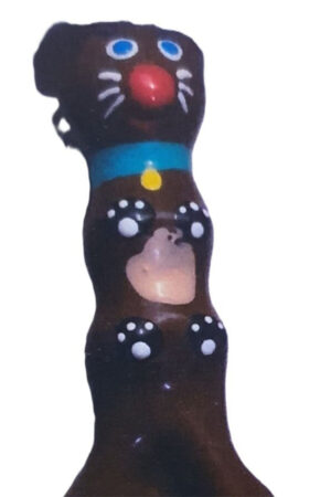 CONDOMERIE - PRESERVATIVO DECORATIVO PINTADO A MANO PERRO SALCHICHA MARRÓN XL