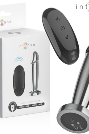 INTENSE - PLUG ANAL 10 VIBRACIONES METAL EN FORMA DE DILDO CON CONTROL REMOTO S