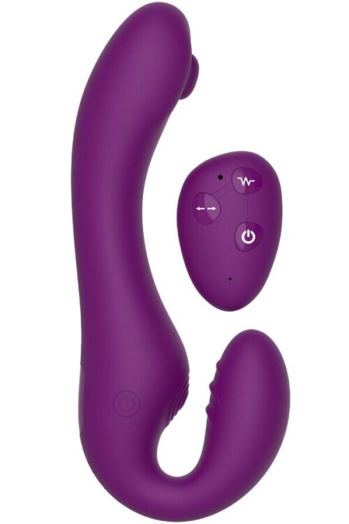 XOCOON – STRAPLESS STRAP-ON VIBRADOR 2 EN 1 CON CONTROL REMOTO MORADO