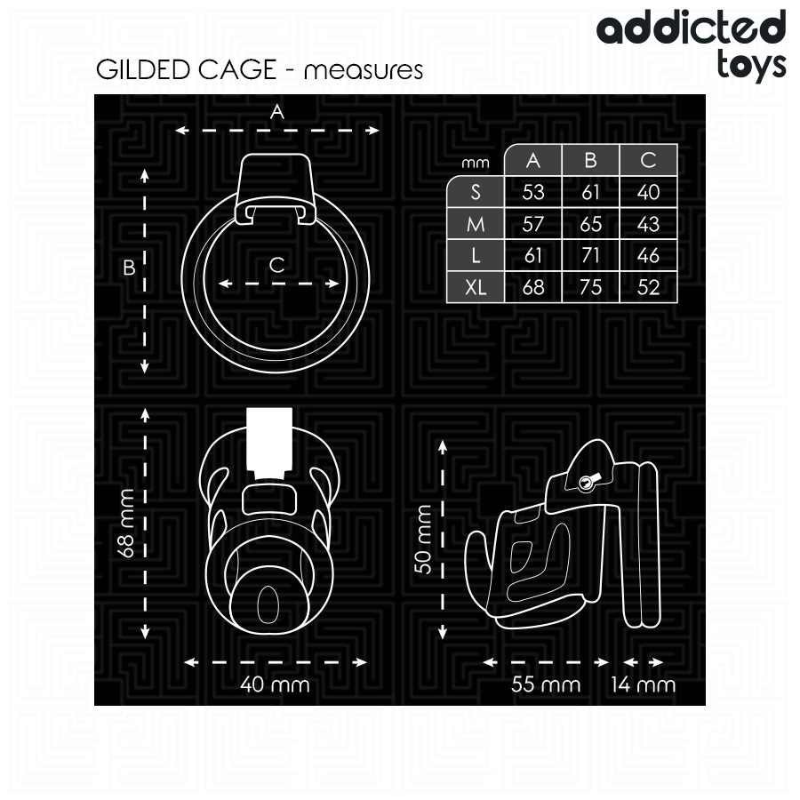 ADDICTED TOYS LOCKED - GILDEN CAGE JAULA PARA PENE DE SILICONA 8,5 CM - Imagen 2