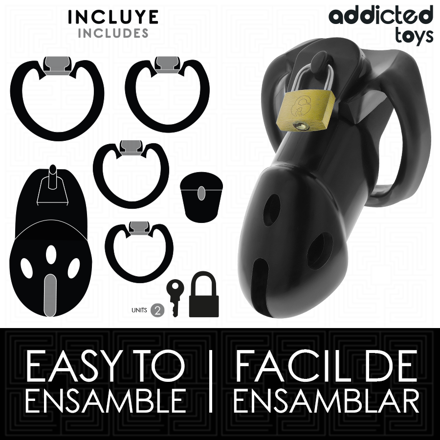 ADDICTED TOYS LOCKED - UNBROKEN DEN JAULA PARA PENE 9,8 CM - Imagen 3