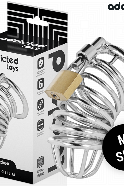 ADDICTED TOYS LOCKED – IRON CELL JAULA PARA PENE DE METAL TALLA M
