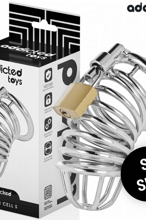 ADDICTED TOYS LOCKED – IRON CELL JAULA PARA PENE DE METAL 4 CM TALLA S