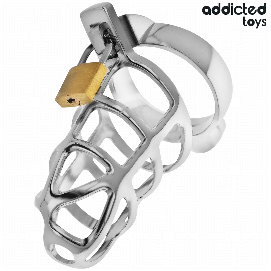 ADDICTED TOYS LOCKED - SILVER LOCK JAULA PARA PENE DE METAL TALLA M - Imagen 4