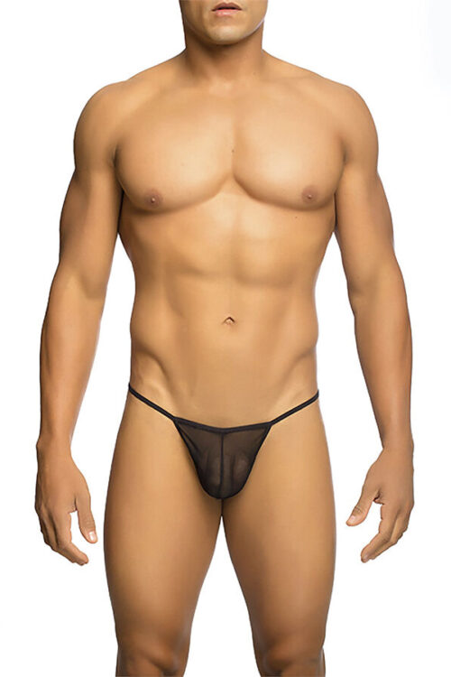 MOB – TANGA TRANSPARENTE CON FORMA DE T NEGRO TALLA S/M