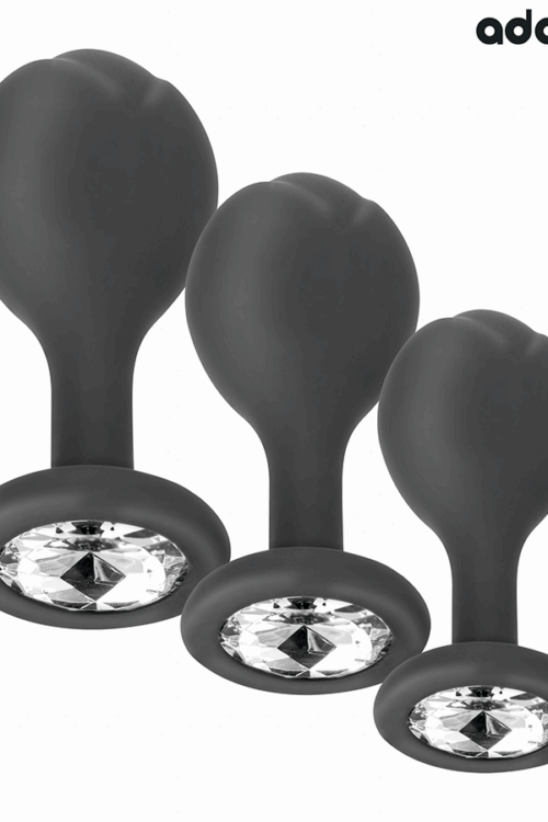 ADDICTED TOYS – SET DE 3 PLUG SILICONA ANAL CON JOYA