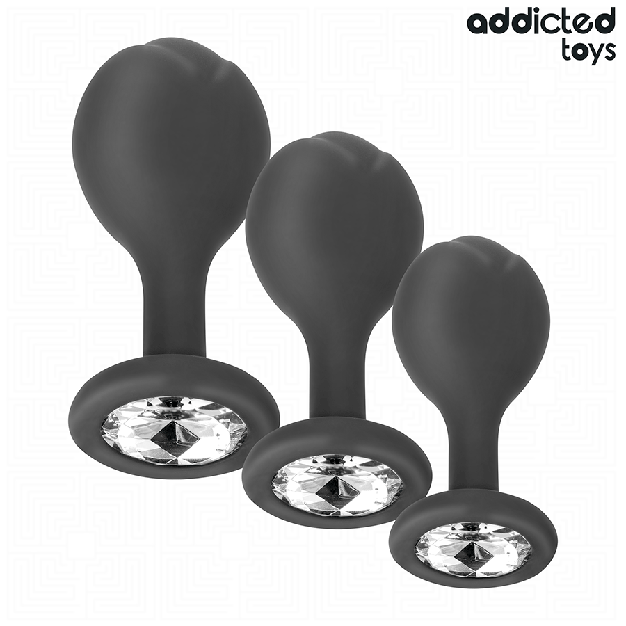 ADDICTED TOYS – SET DE 3 PLUG SILICONA ANAL CON JOYA