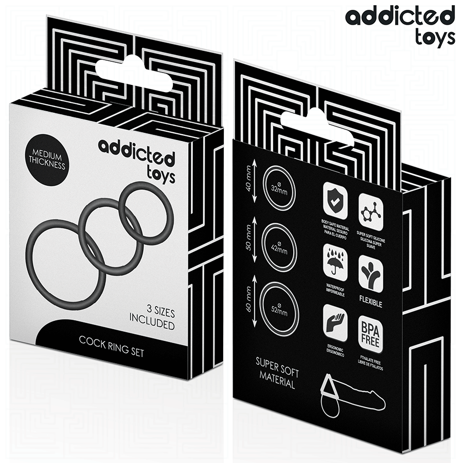 ADDICTED TOYS - SET DE ANILLOS SILICONA MODELO 2 - Imagen 6