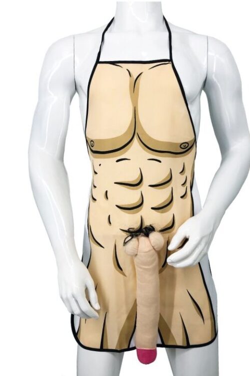 DIABLO PICANTE – DELANTAL CON PENE 3D MUSCULOSO Y ATREVIDO