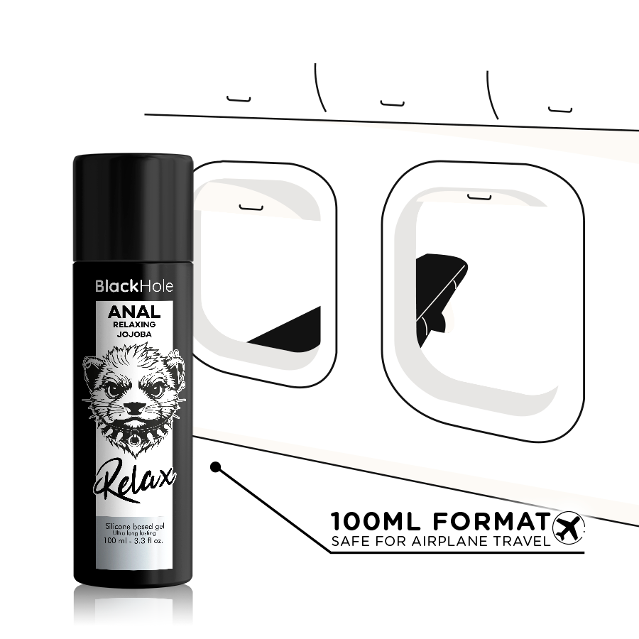 BLACK HOLE - ANAL RELAXING CON JOJOBA BASE SILICONA 100 ML - Imagen 4