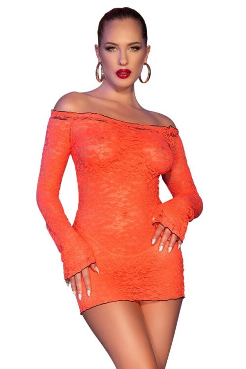 CHILIROSE – CR 4859 MINI VESTIDO NARANJA M