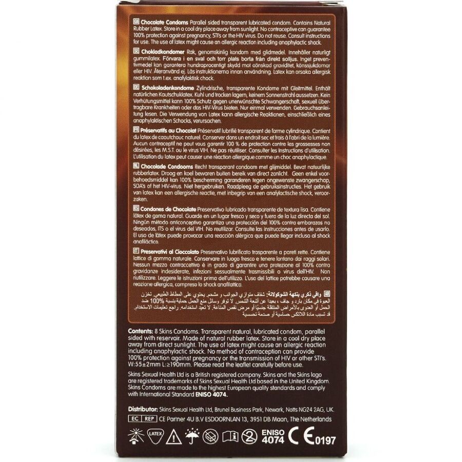 SKINS - PRESERVATIVOS PREMIUM SABOR CHOCOLATE PACK 8 - Imagen 4