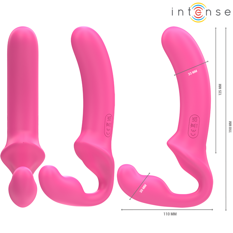 INTENSE - AMY VIBRADOR DOBLE 20 CM ROSA CONTROL REMOTO - Imagen 3