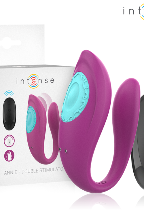 INTENSE – ANNIE ESTIMULADOR & VIBRADOR FORMA DE U MORADO CONTROL REMOTO