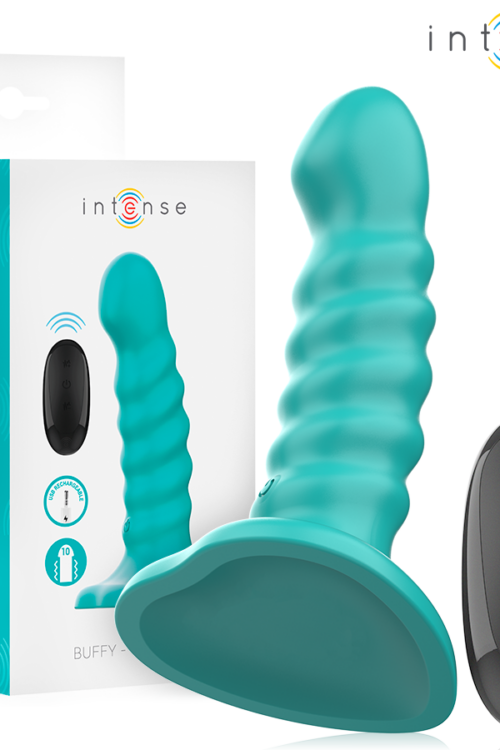INTENSE – BUFFY VIBRADOR TALLA S DISEÑO EN ESPIRAL 10 VIBRACIONES AZUL CONTROL REMOTO