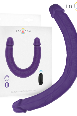 INTENSE - GUNTER DILDO DOBLE VIBRADOR 40 CM MORADO CONTROL REMOTO