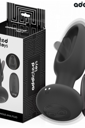 ADDICTED TOYS - PLUG ANAL CON LENGUA VIBRADORA Y CONTROL REMOTO