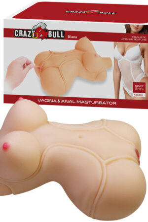CRAZY BULL - DIANA TORSO FEMENINO REALISTA VAGINA Y ANAL 5 KG