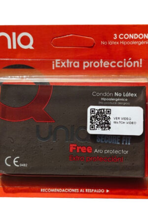 UNIQ - SECURE FIT PRESERVATIVOS SIN LÁTEX 3 UNIDADES