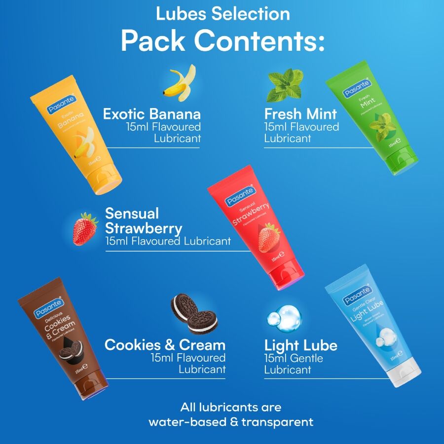 PASANTE - PACK LUBRICANTES SABORES VARIADOS 5 UDS X 15 ML - Imagen 5