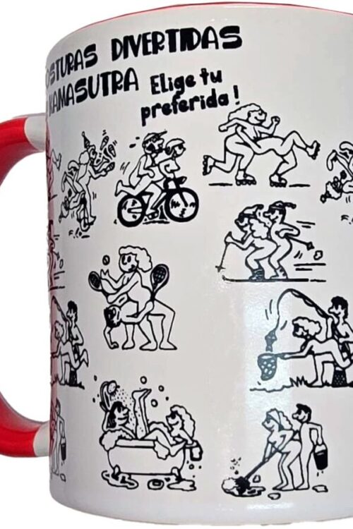 DIABLO PICANTE – TAZA BLANCA POSTURAS KAMASUTRA & ASA ROJA 370 ML