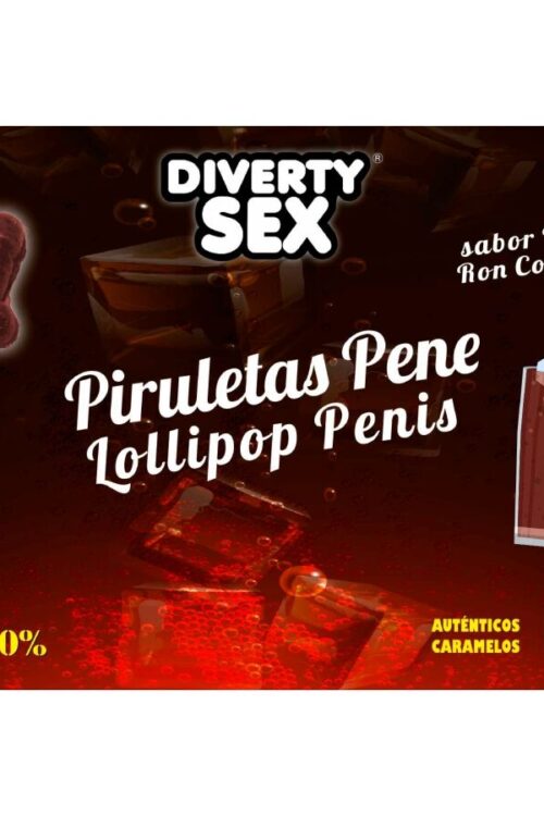 DIABLO GOLOSO – 50 PIRULETAS PENE RON COLA 10% ALCOHOL