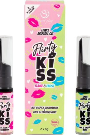 SECRETPLAY - FLIRTY KISS GELES CON EFECTOS SEXO ORAL FRESA & MENTA 2 x 8 GR