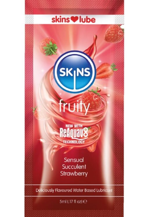 SKINS – FRUITY LUBRICANTE BASE DE AGUA FRESA MONODOSIS 5 ML