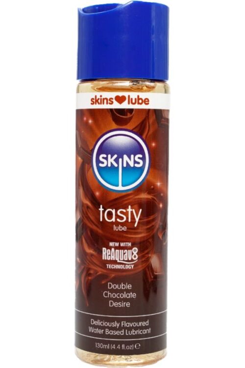 SKINS – TASTY LUBRICANTE BASE DE AGUA DOBLE CHOCOLATE 130 ML