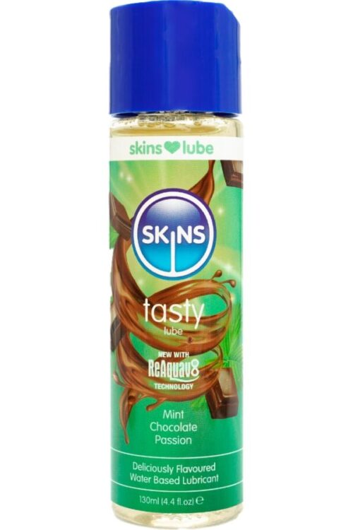 SKINS – TASTY LUBRICANTE BASE DE AGUA MENTA & CHOCOLATE 130 ML