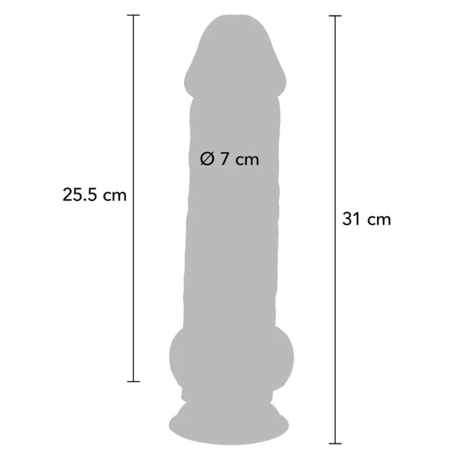 GET REAL - PENE REALÍSTICO DELUXE CON TESTÍCULOS EXTRA GRUESO 31 CM - Imagen 3