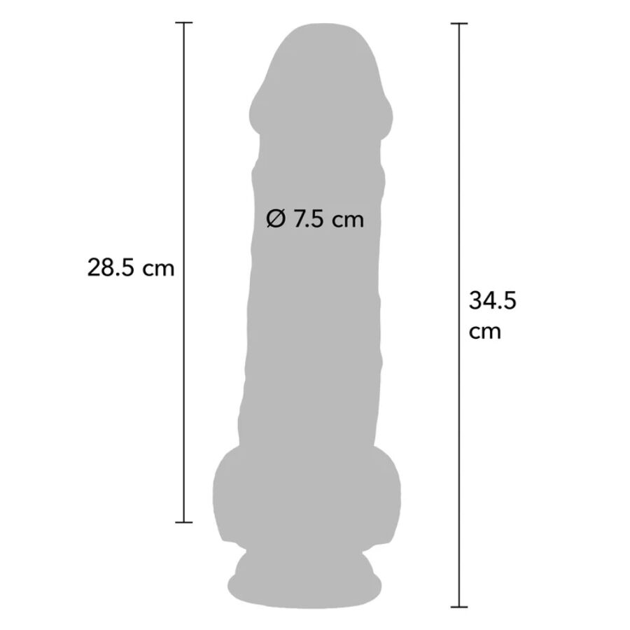 GET REAL - PENE REALÍSTICO DELUXE CON TESTÍCULOS EXTRA GRUESO 34.5 CM - Imagen 2