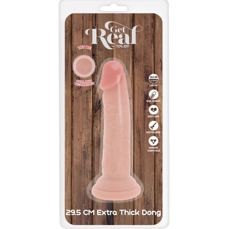 GET REAL - DILDO DELUXE DONG GRUESO DE DOBLE DENSIDAD TPE 29.5 CM - Imagen 3