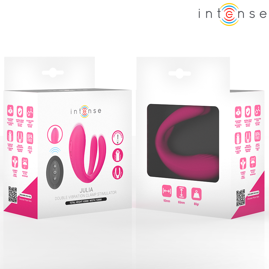 INTENSE - JULIA VIBRADOR & ESTIMULADOR DE PINZAS CONTROL REMOTO - Imagen 3