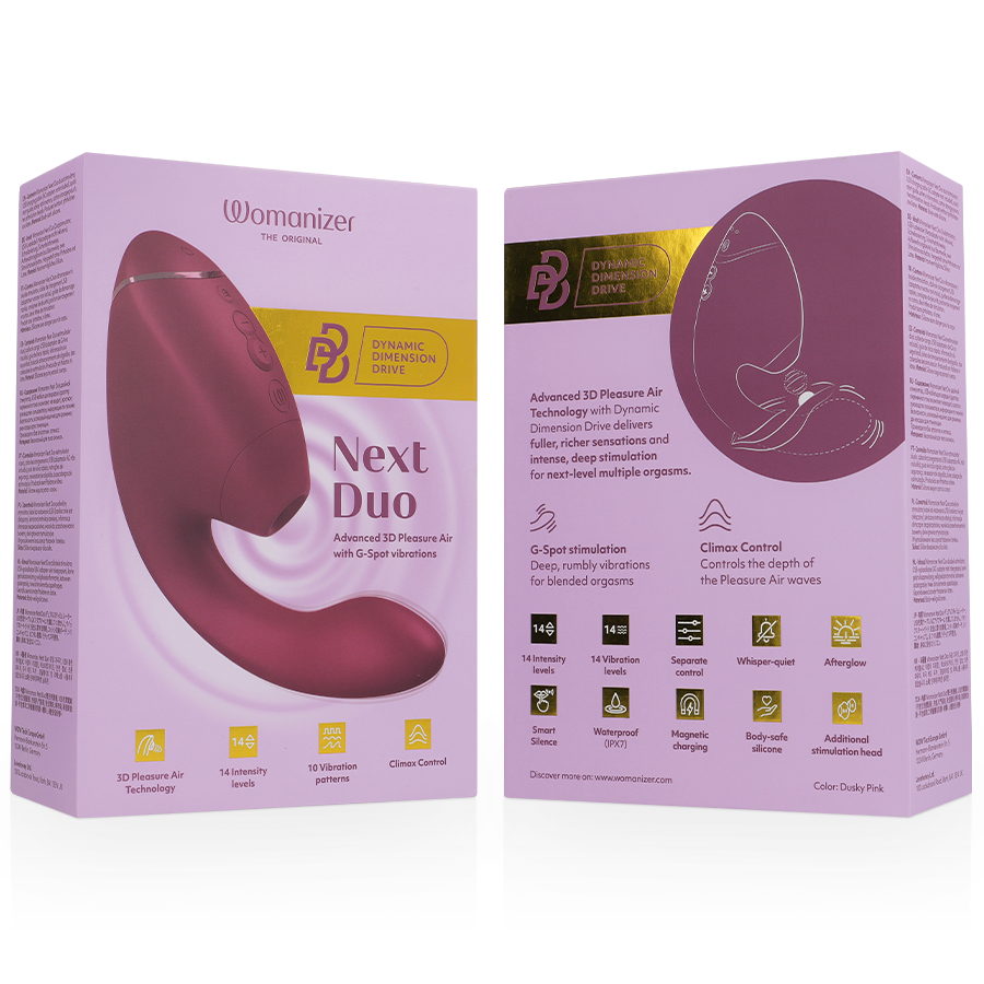WOMANIZER - DUO NEXT ESTIMULADOR VIBRADOR DUAL CLÍTORIS & PUNTO·G ROSA - Imagen 6