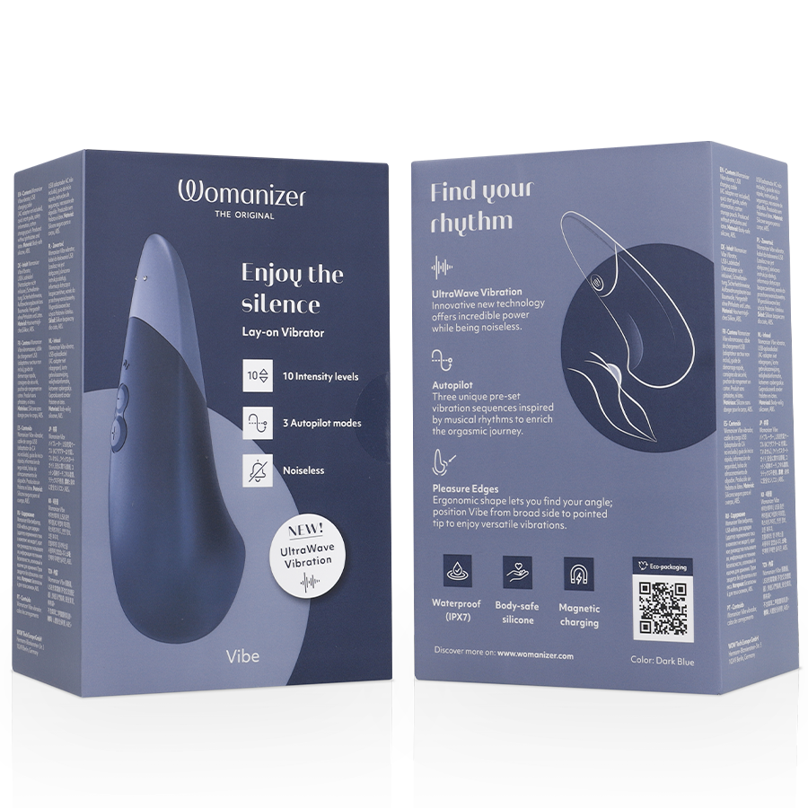 WOMANIZER - VIBE VIBRADOR LAY-ON SILENCIOSO AZUL OSCURO - Imagen 7