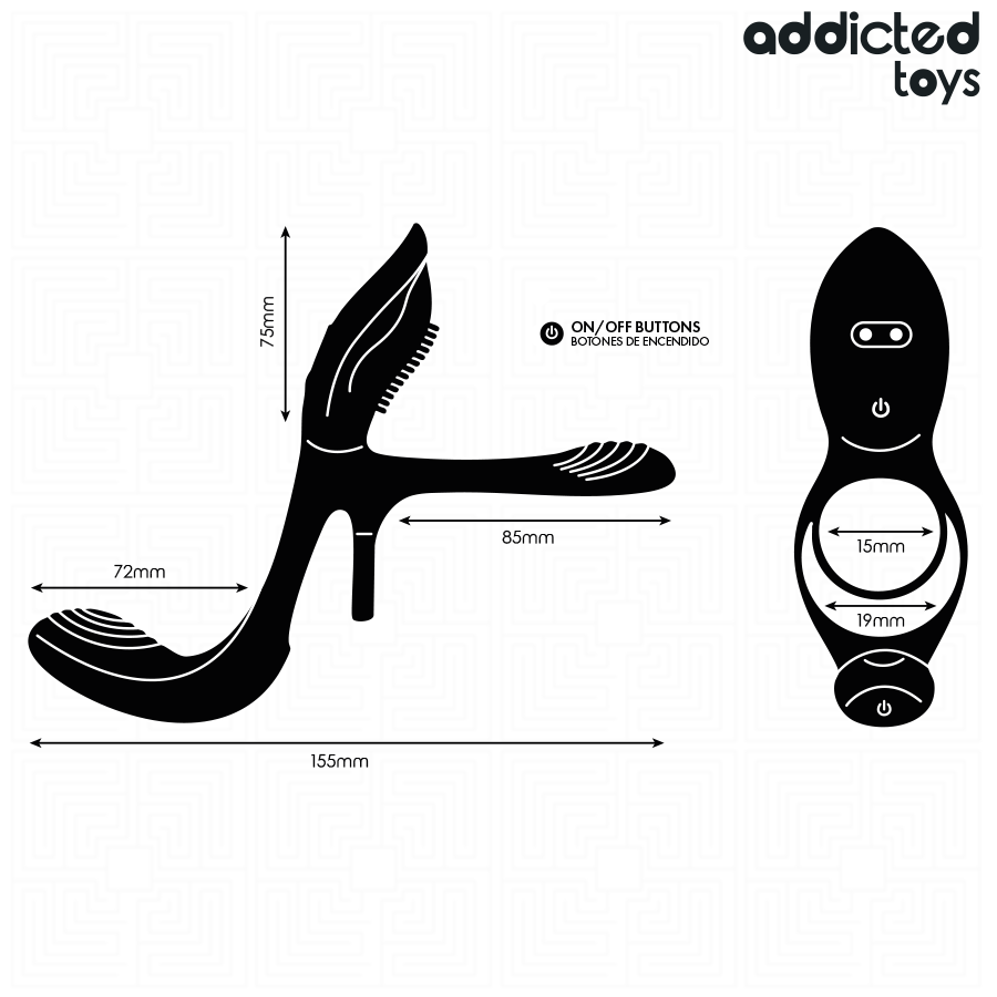 ADDICTED TOYS - ANILLO DOBLE PARA EL PENE CON ESTIMULADOR DE CLÍTORIS - Imagen 6