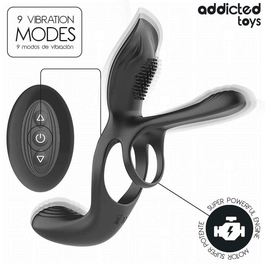 ADDICTED TOYS - ANILLO DOBLE PARA EL PENE CON ESTIMULADOR DE CLÍTORIS - Imagen 3